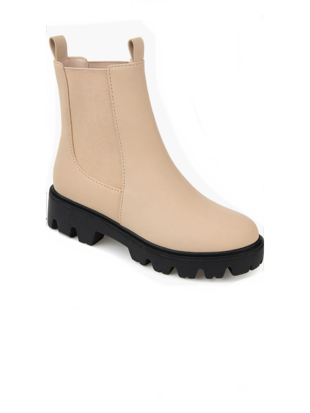 Journee Collection Ivette Vegan Leather Chelsea Combat Boots Tan Women’s Size 8